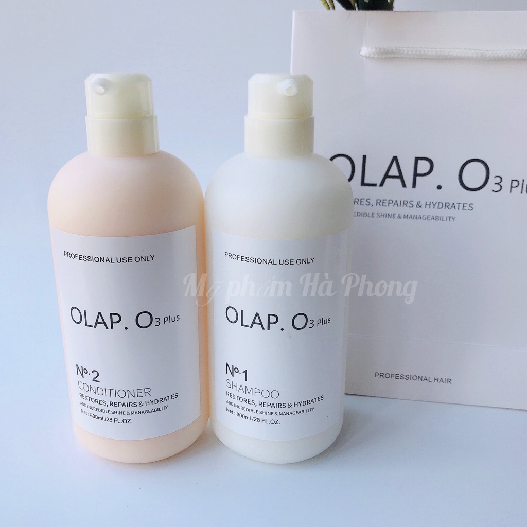 Cặp Dầu Gội Đầu OLAP.O3 Plus Collagen Dầu Xả Olap.O3 Phục Hồi  Ngăn Gầu Gẫy Rụng Tóc 800mlx2 ( Chính Hãng)