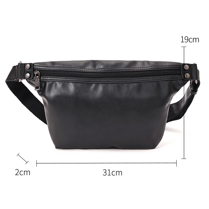 Túi 2in1 vừa đeo chéo vừa đeo hông 3982  Unisex W2P chất da PU cao cấp chống thấm nước chống bào mòn Ulzzang | BigBuy360 - bigbuy360.vn