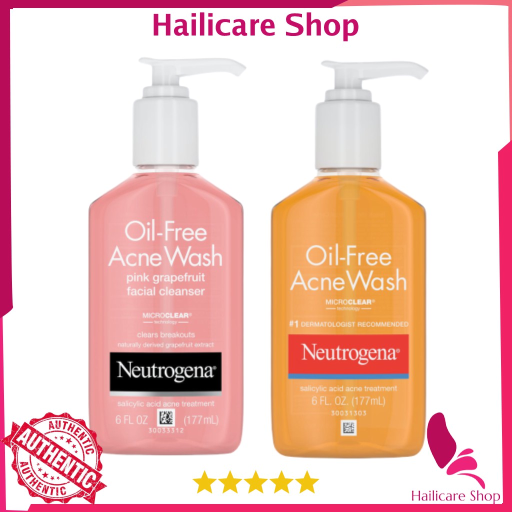 [Nhập Mỹ] Sữa Rửa Mặt Neutrogena Oil-Free Pink Grapefruit Acne Facial Cleanser/ Neutrogena Oil-Free Acne Wash