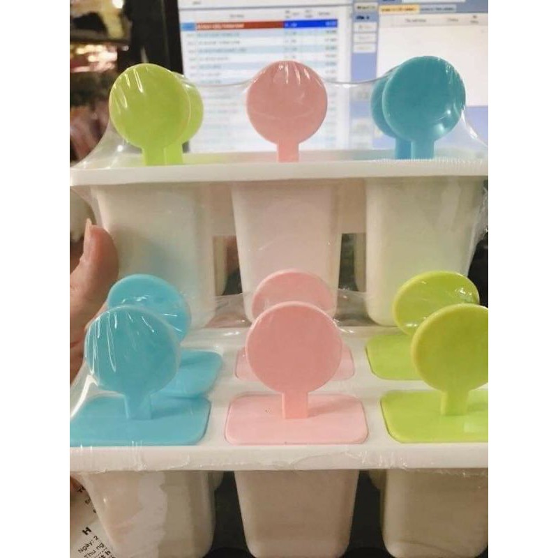 Khay 6 ngăn làm kem cute đáng yêu, hàng đẹp