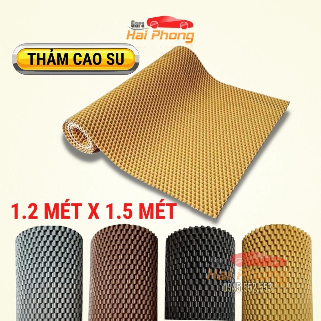 Thảm Lót Sàn, Lót Cốp To Ô Tô Bằng Cao Su - Tấm 120cm x 150cm - Vân 3D chống trượt, siêu bền