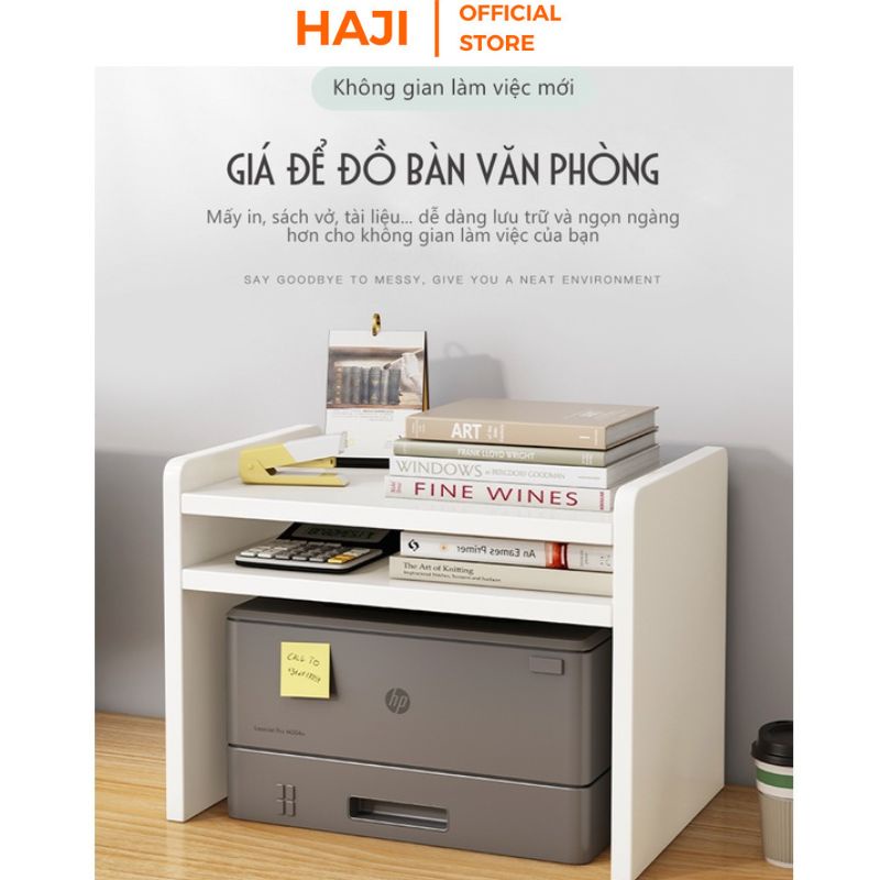 Kệ để máy in văn phòng đa năng, Kệ lưu trữ đồ để bàn nhỏ gọn tiết kiệm diện tích kiểu dáng hiện đại HAJI A193