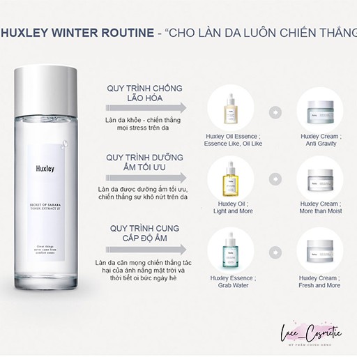 Nước hoa hồng chiết xuất Xương rồng  HUXLEY TONER EXTRACT IT 120ML - LACE COSMETIC