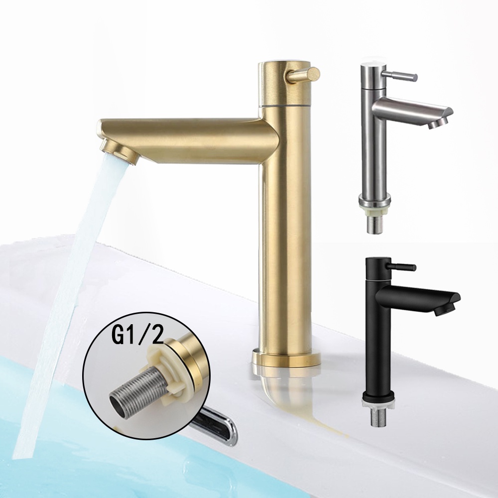 Vòi nước bồn rửa BAOKEMO BKM1003 thép không gỉ 1/ 2 inch tiện lợi