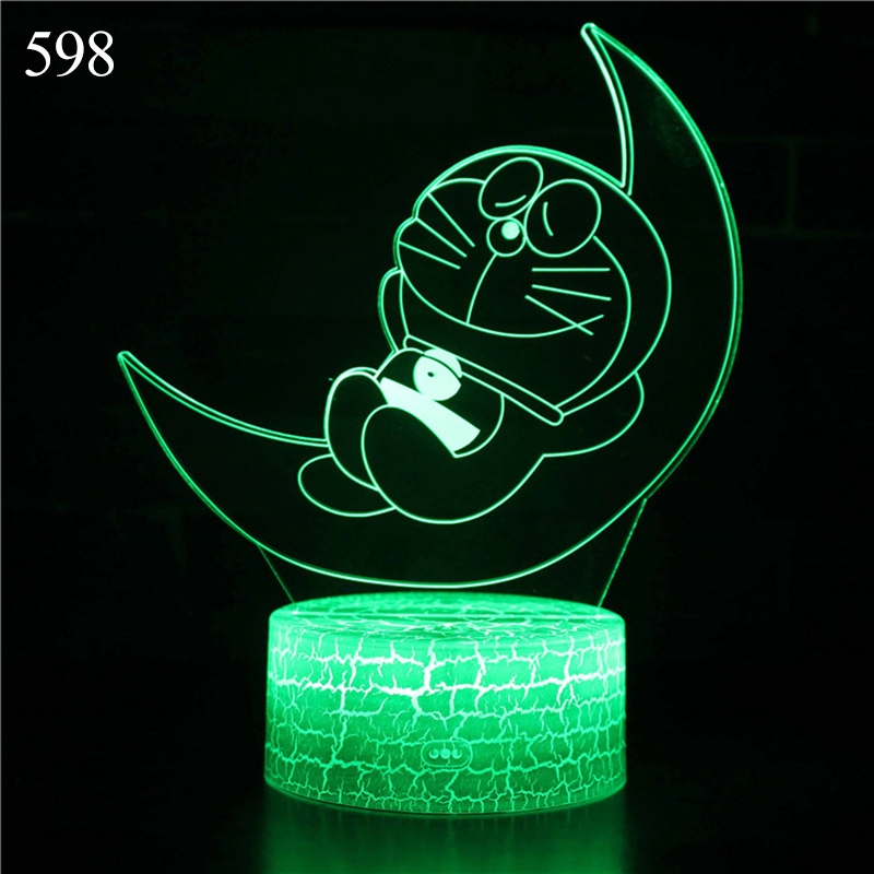 Đèn ngủ LED 3D Ossayi hình doraemon xinh xắn có điều khiển từ xa