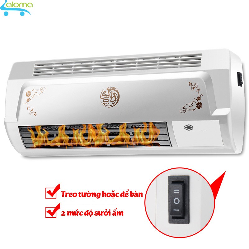 Máy sưởi nhà tắm phòng ngủ Dilipu BPT-4502 để bàn hoặc treo tường làm ấm tự nhiên điều khiển trực tiếp