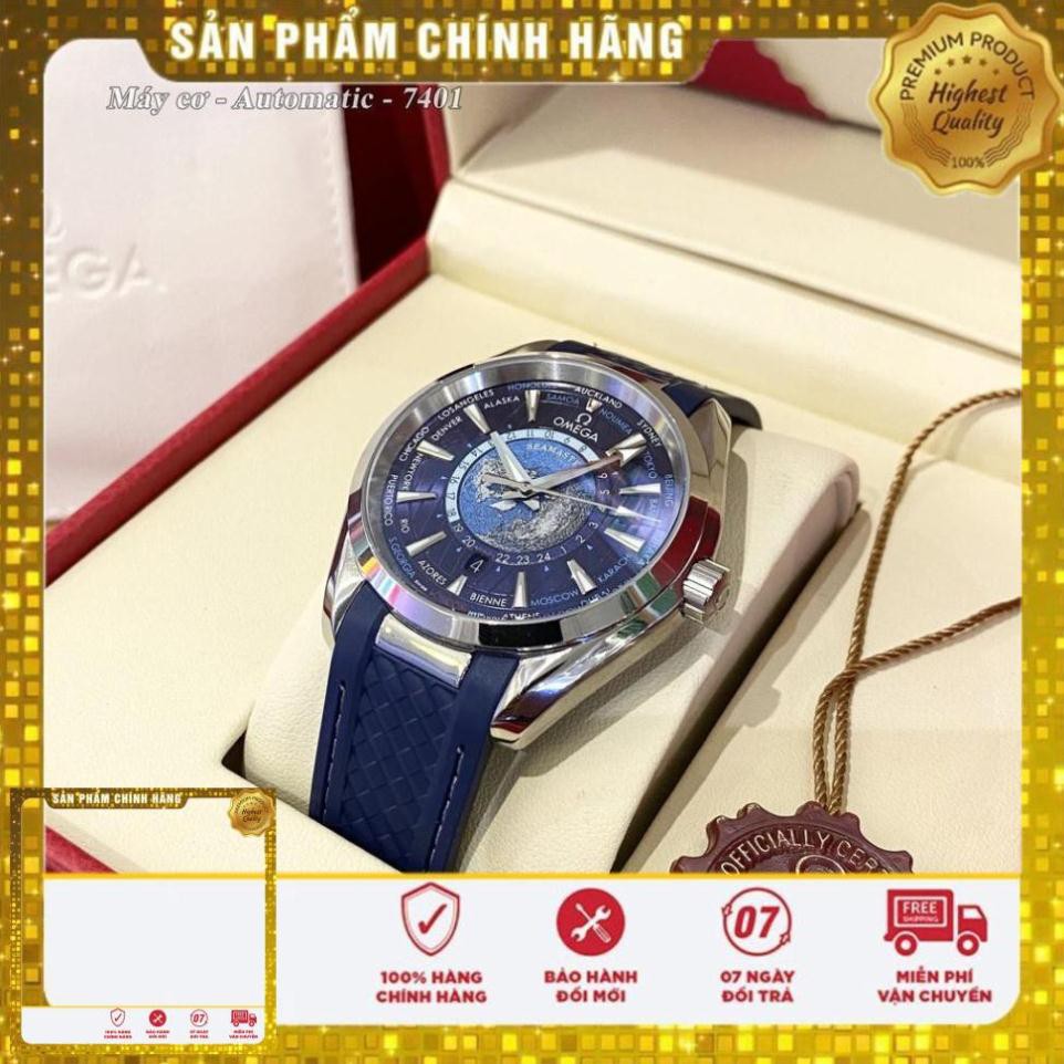 [Máy cơ - Automatic ] Đồng hồ nam omega máy cơ cao cấp - Bản mặt địa cầu - Bảo hành 24 tháng chống nước