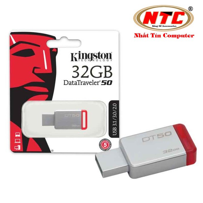 USB 3.1 Kingston DataTraveler DT50 32GB (Bạc)