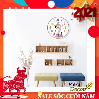 [SALE GIÁ HỦY DIỆT 30cm ] Đồng hồ treo tường quartz cao cấp kim trôi SIÊU HOẠT HÌNH dễ thương cho bé Mary Decor DH171-19