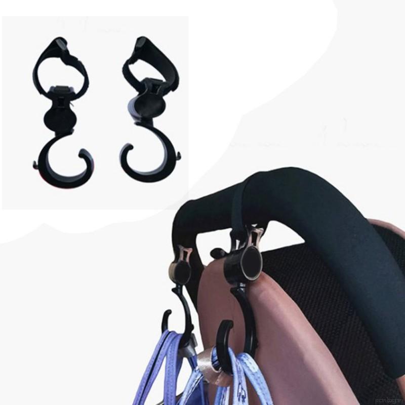 Bộ 2 cái móc treo đồ gắn xe đẩy em bé xoay được 360 độ