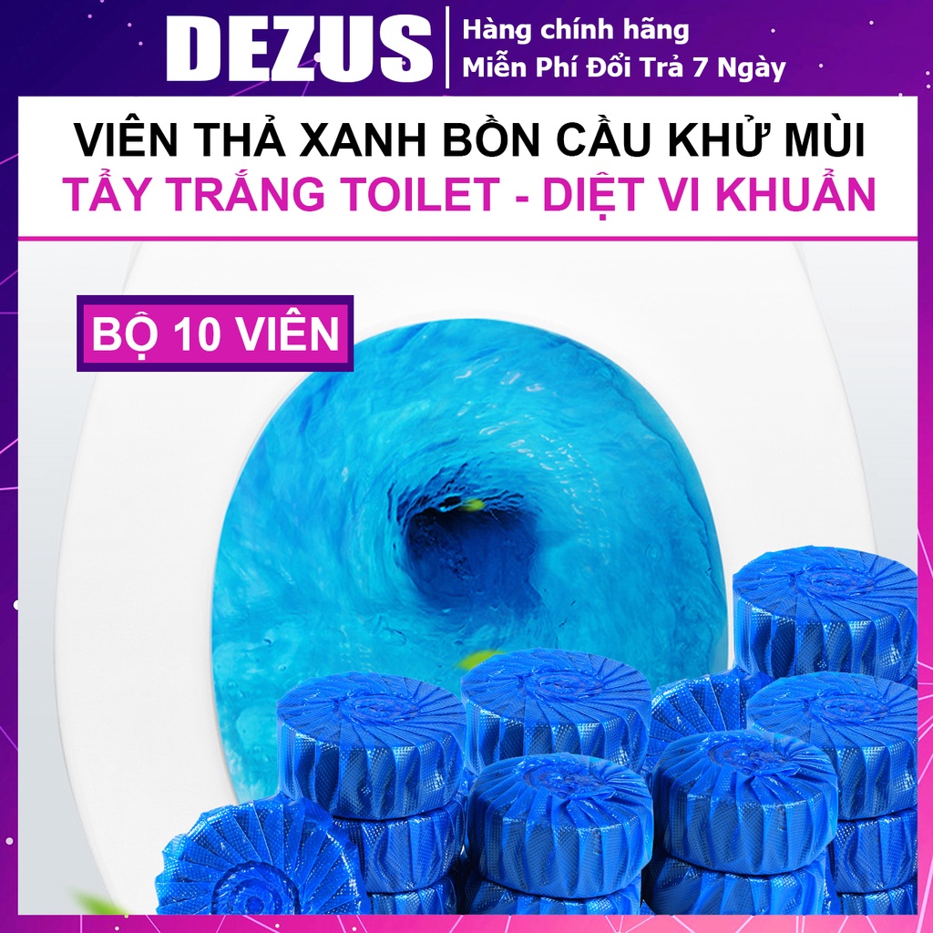 Viên Thả Bồn Cầu - Viên Tẩy Bồn Cầu - Vệ Sinh Toilet, Diệt Khuẩn, Khử Mùi, Giúp Thơm, Làm Sạch Bệ Xí - DEZUS