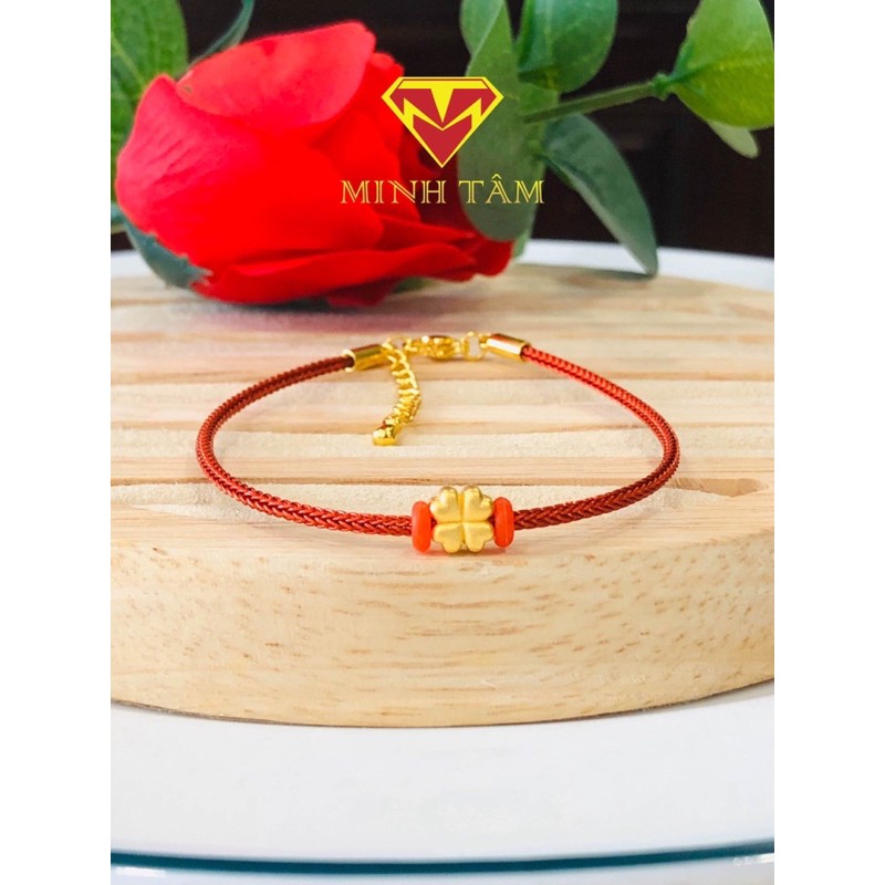 Vòng tay dây cước đeo charm khoá mạ vàng,Vòng dây cước xỏ charm khoá mạ vàng-Minh Tâm Jewelry