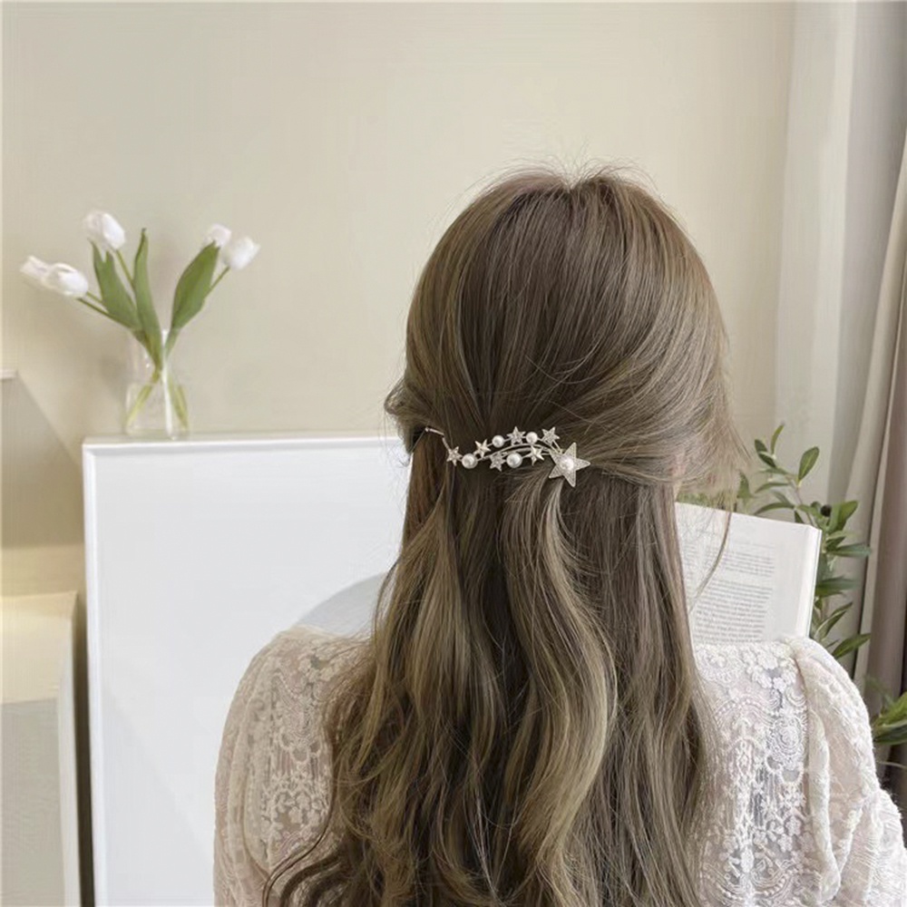 Kẹp Tóc Đính Đá Hình Ngôi Sao Xinh Xắn Dành Cho Nữ