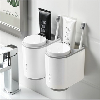 Kệ đựng bàn chải đánh răng ecoco, giá treo bàn chải đánh răng tặng kèm 2 cốc