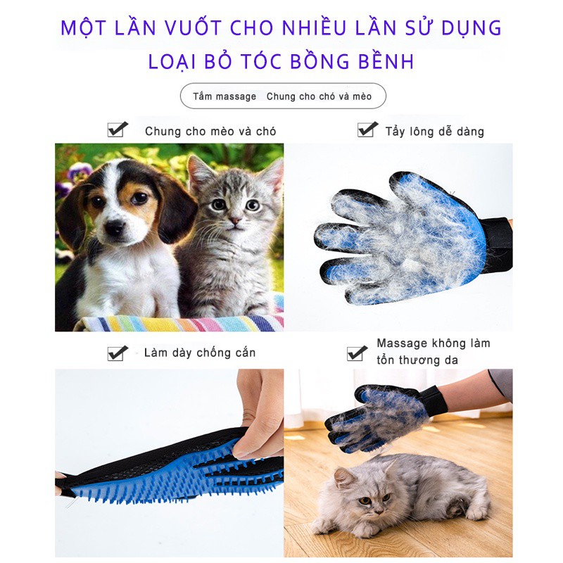 Găng Tay Chải Lông, Găng Tay Vải Chải Lông Cho Chó Mèo
