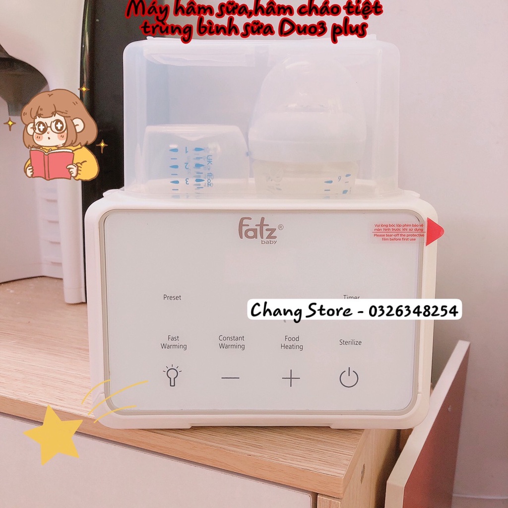 [BẢO HÀNH 12 THÁNG] Máy hâm sữa tiệt trùng điện tử 2 bình Duo3 plus | Rã đông sữa mẹ | FATZBABY