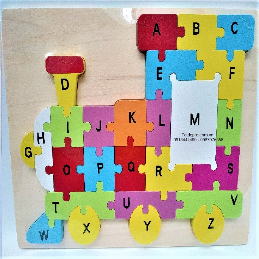 Ghép tranh gỗ kèm học chữ cái Tiếng Anh hàng Cao Cấp