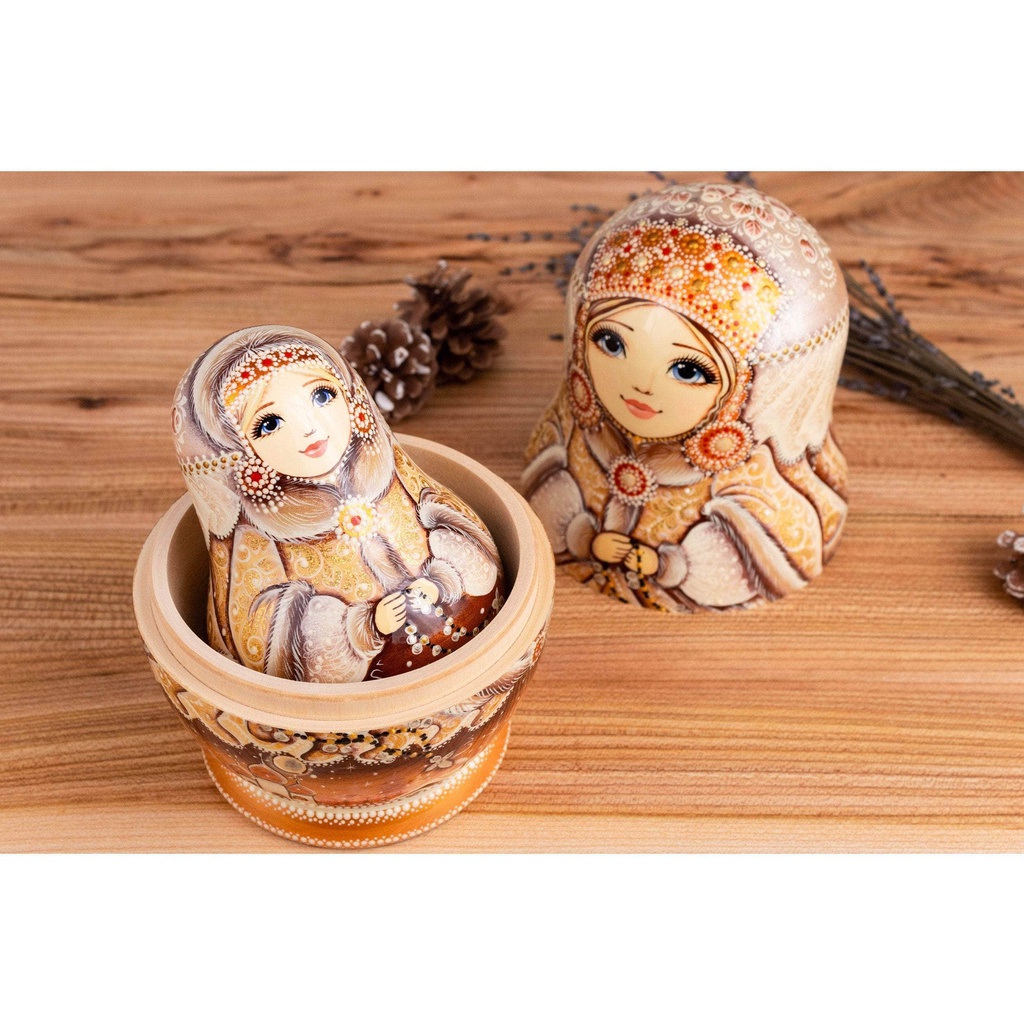 BỘ COMBO BÚP BÊ NGA MATRYOSHKA 22CM CAO CẤP  VÀ LẬT ĐẬT NGA CỰC ĐẸP, THANH LỊCH VÀ SANG TRỌNG