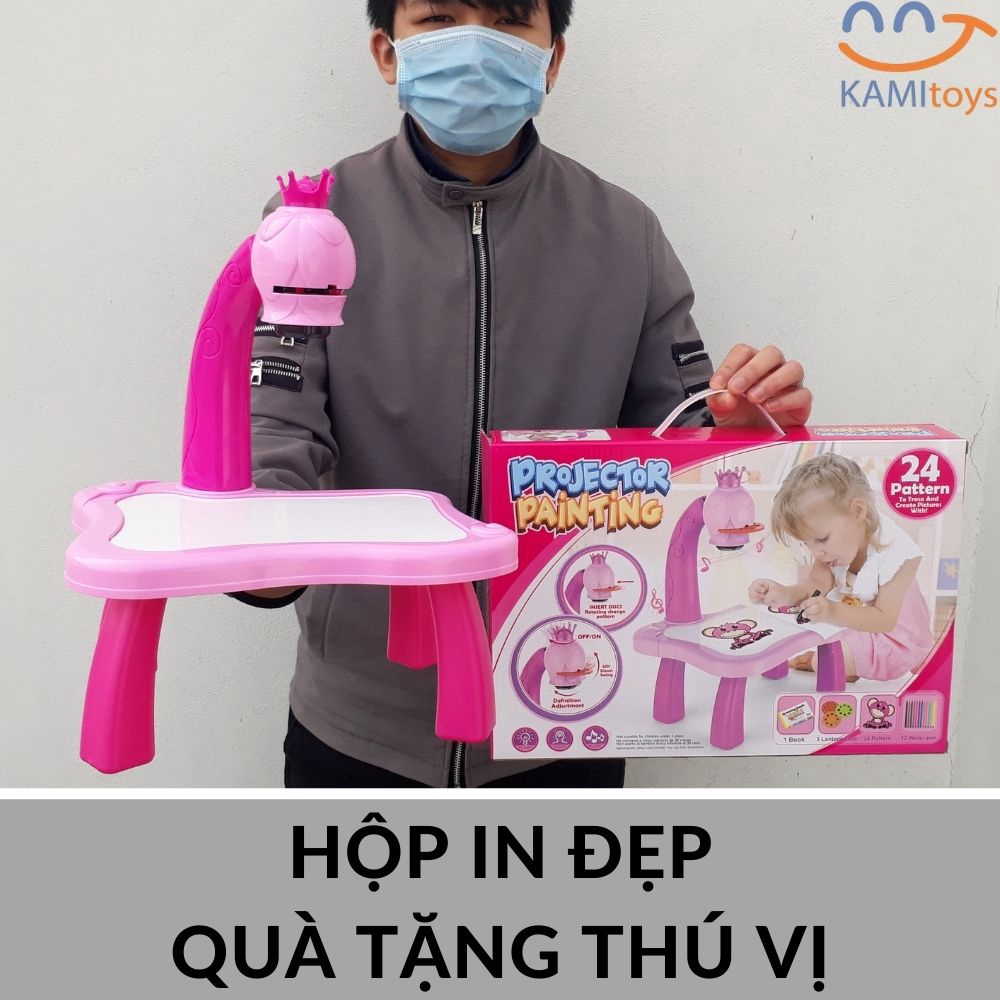 Đồ chơi bàn tập vẽ tô màu theo máy chiếu phim ❤️Hàng chuẩn có nhạc❤️ cho trẻ em mã 53019