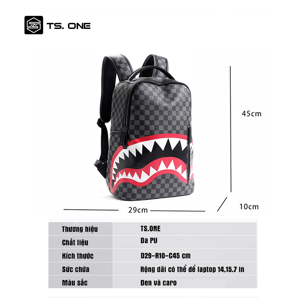 Balo da nam nữ unisex cao cấp TS.ONE thơi trang cao cấp mặt quỷ phù hợp sinh viên đi học đi chơi đi làm du lịch
