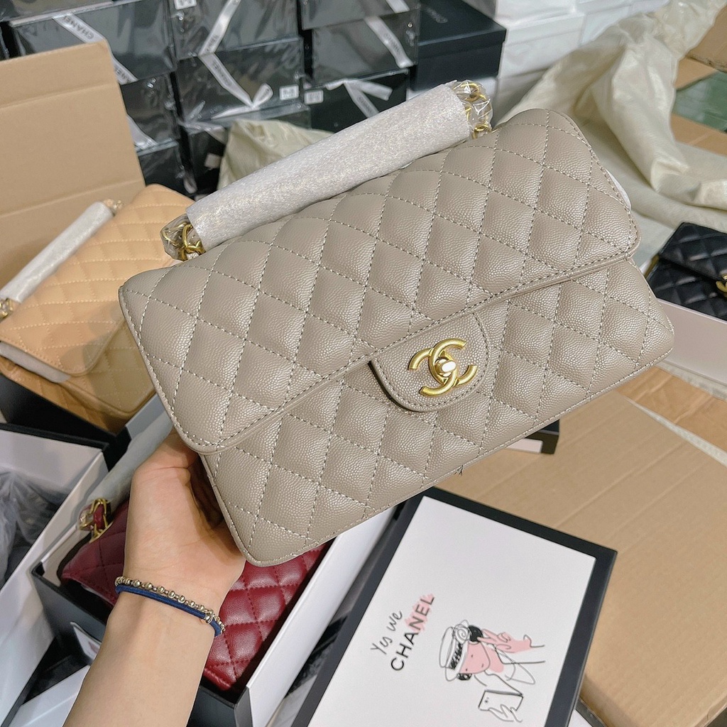 Túi đeo chéo Chan clas SP da caviar đủ 2 tag size 25 Fullbox/Túi xách Chan clas SP da hạt đủ 2 tag Fullbox size 25