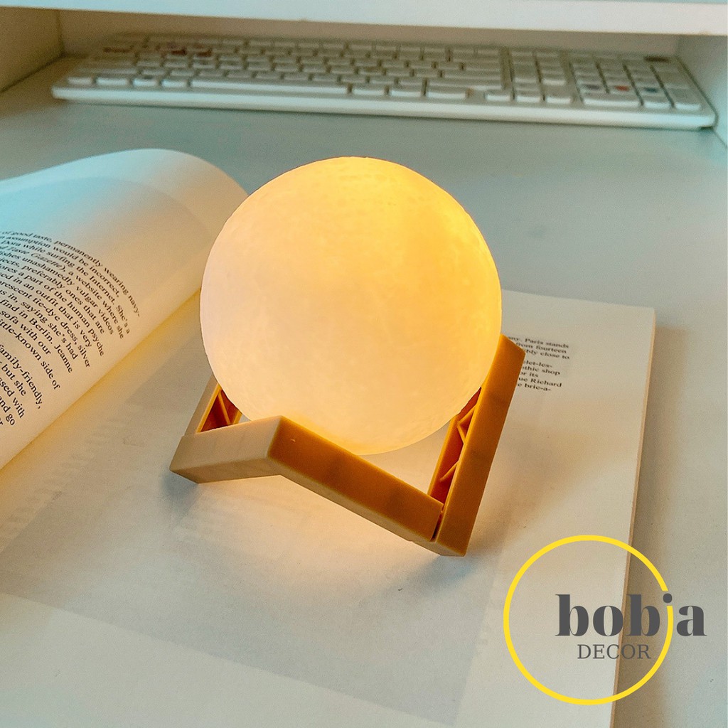 Đèn ngủ thiết kế hình mặt trăng 3D chất lượng cao Bobia Decor