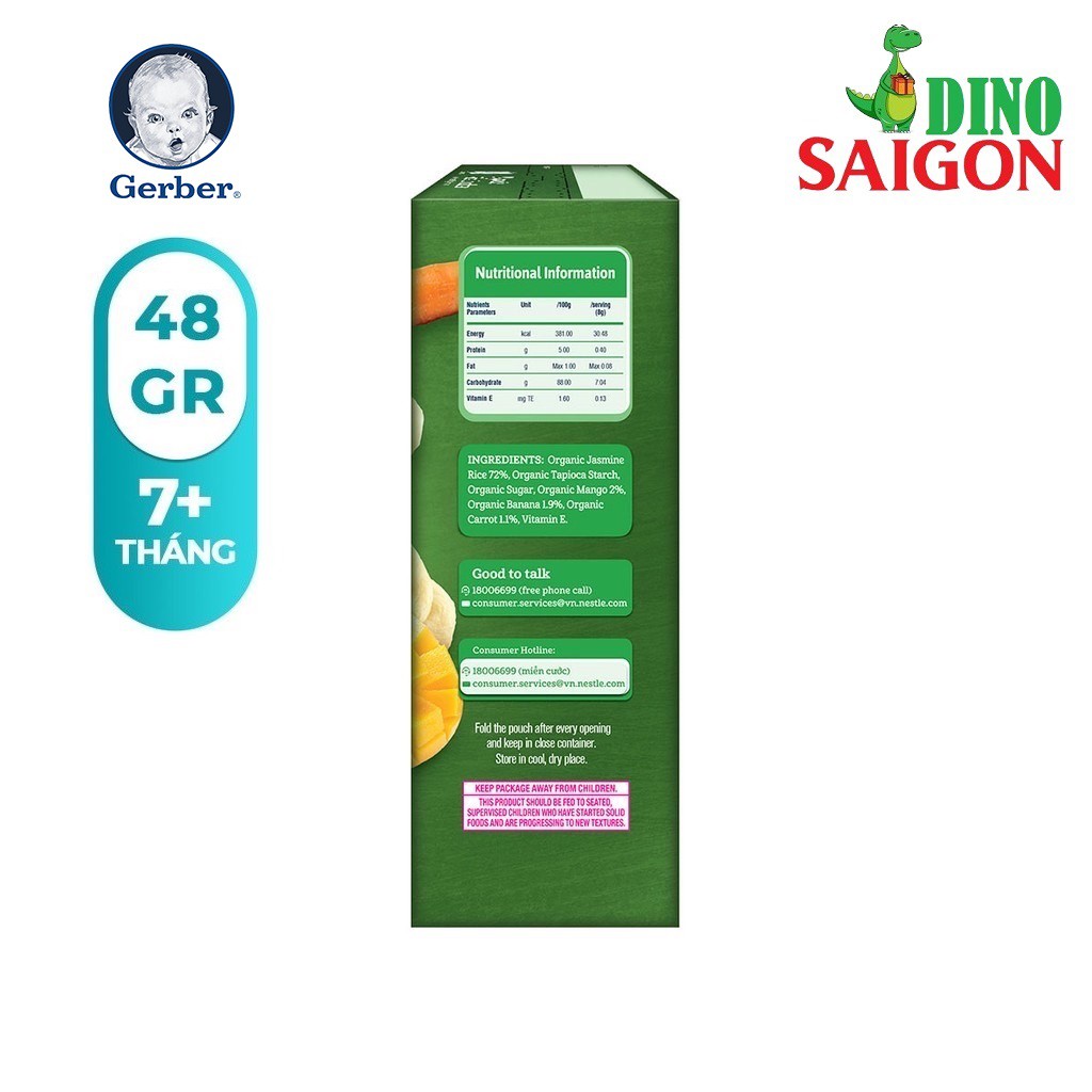 [Tặng 1 Gối Ôm Cà Rốt] Bộ 3 hộp Bánh Gạo Hữu Cơ Gerber Organic Vị Chuối Xoài Cà Rốt