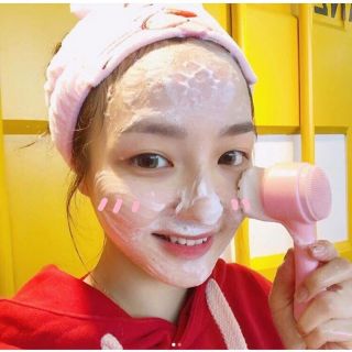 Cọ massage rửa mặt korea 2 đầu 3d gai silicon - sạch bong sáng bóng