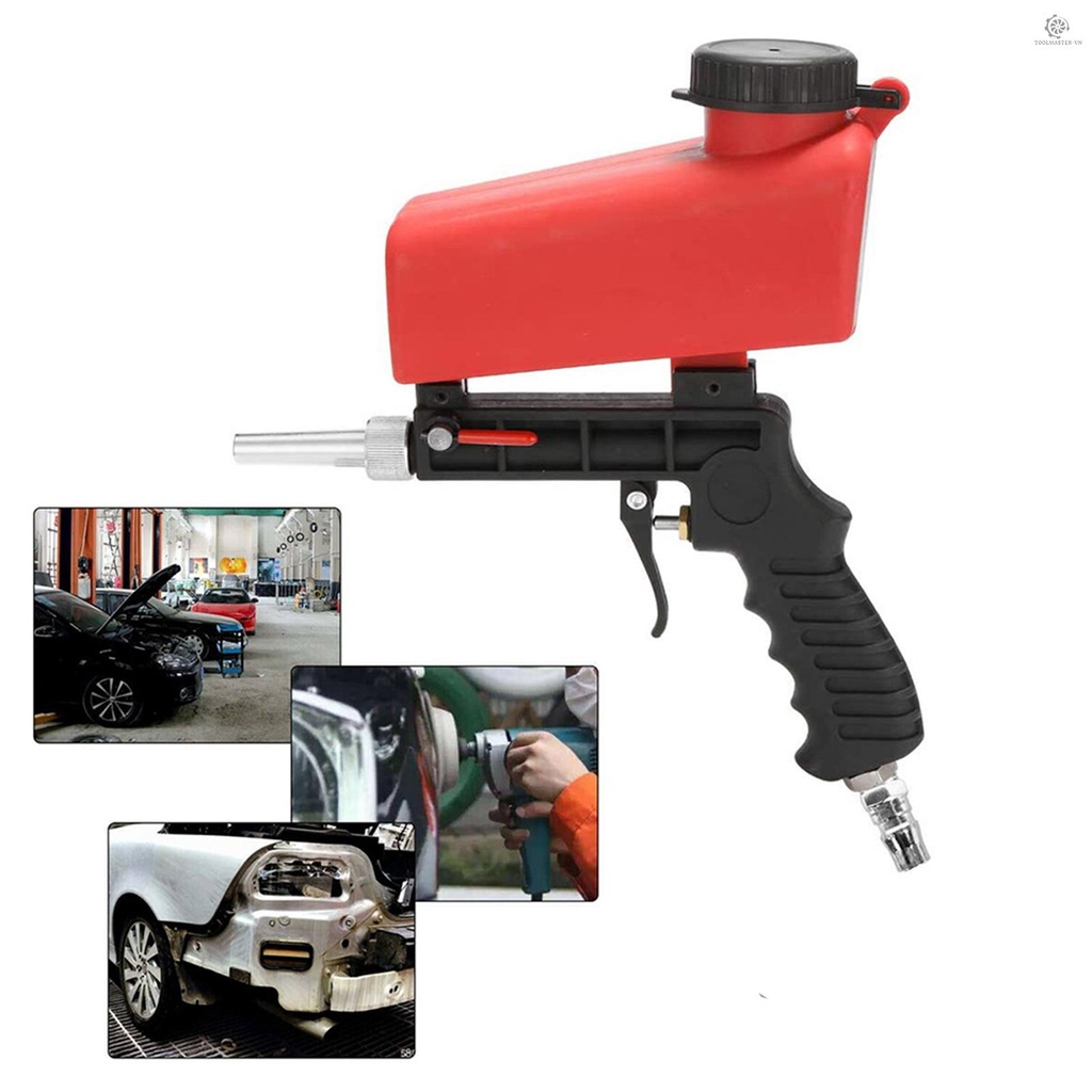 Máy Phun Cát Cầm Tay 1/4'' 90psi Bằng ABS Có Thể Điều Chỉnh Lưu Lượng Cát