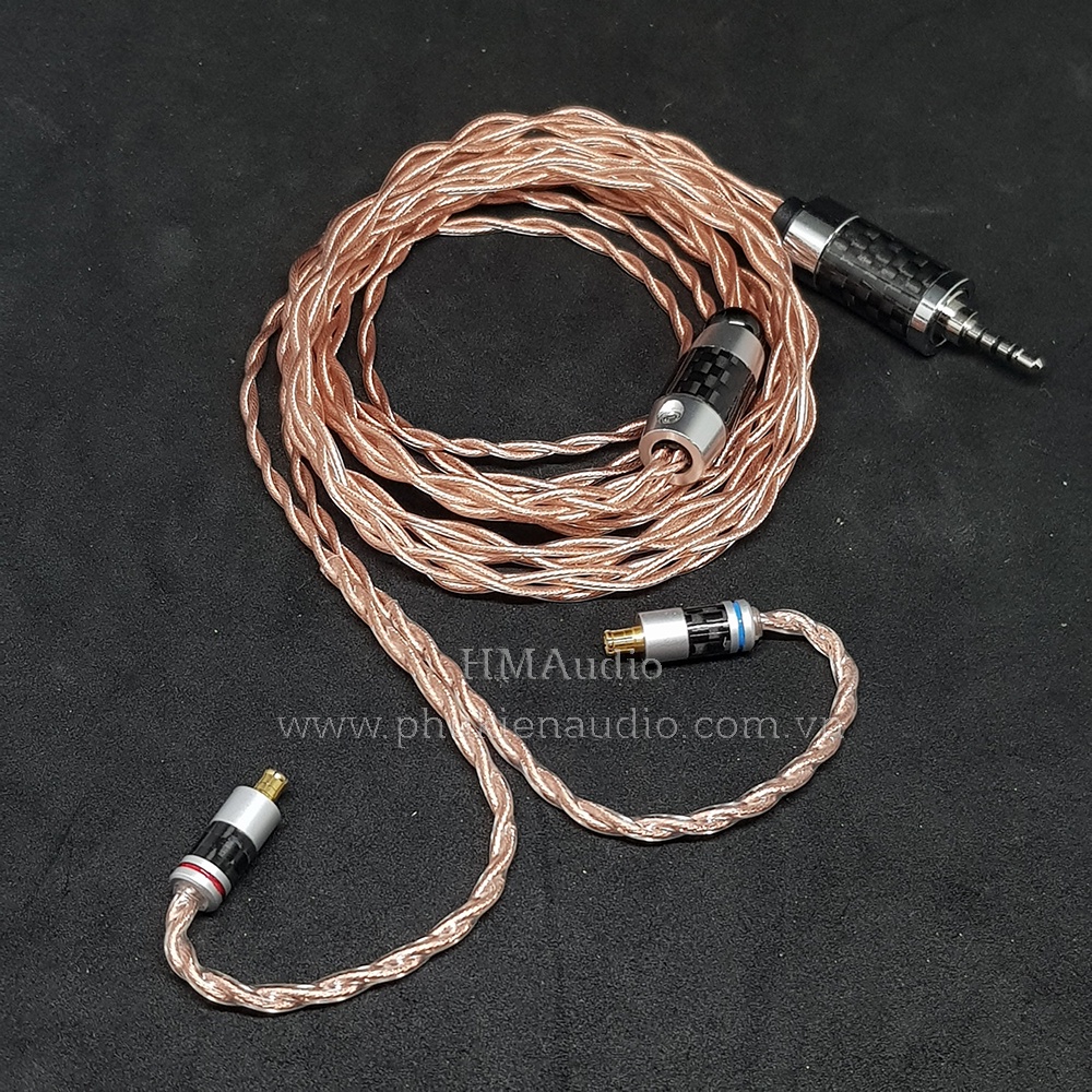 Dây tai nghe đồng 7N OCC Litz 24AWG 1.2mm tết 4 - Connetor IM03/50/70 A2DC IE80/80s IE40Pro IE100/400/500 IE300/900 2Pin