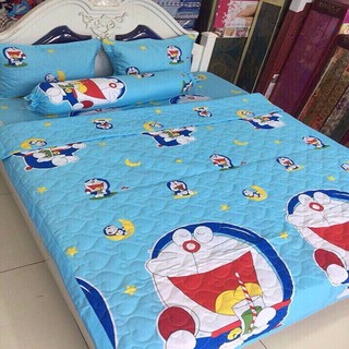 BỘ DRAP COTTON POLY DOREMON HÚT NƯỚC