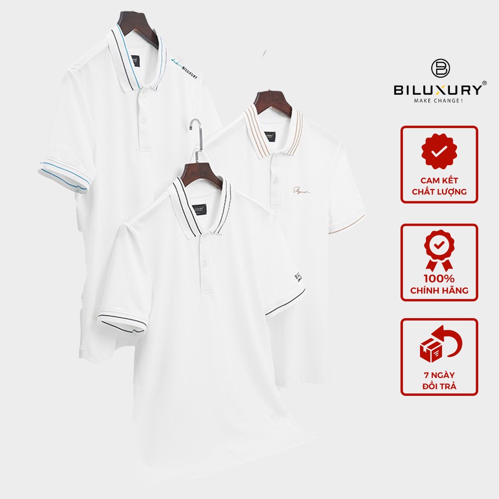 Combo 2 áo polo nam Biluxury MẪU NGẪU NHIÊN co giãn 4 chiều vải thể thao cực mát siêu bền