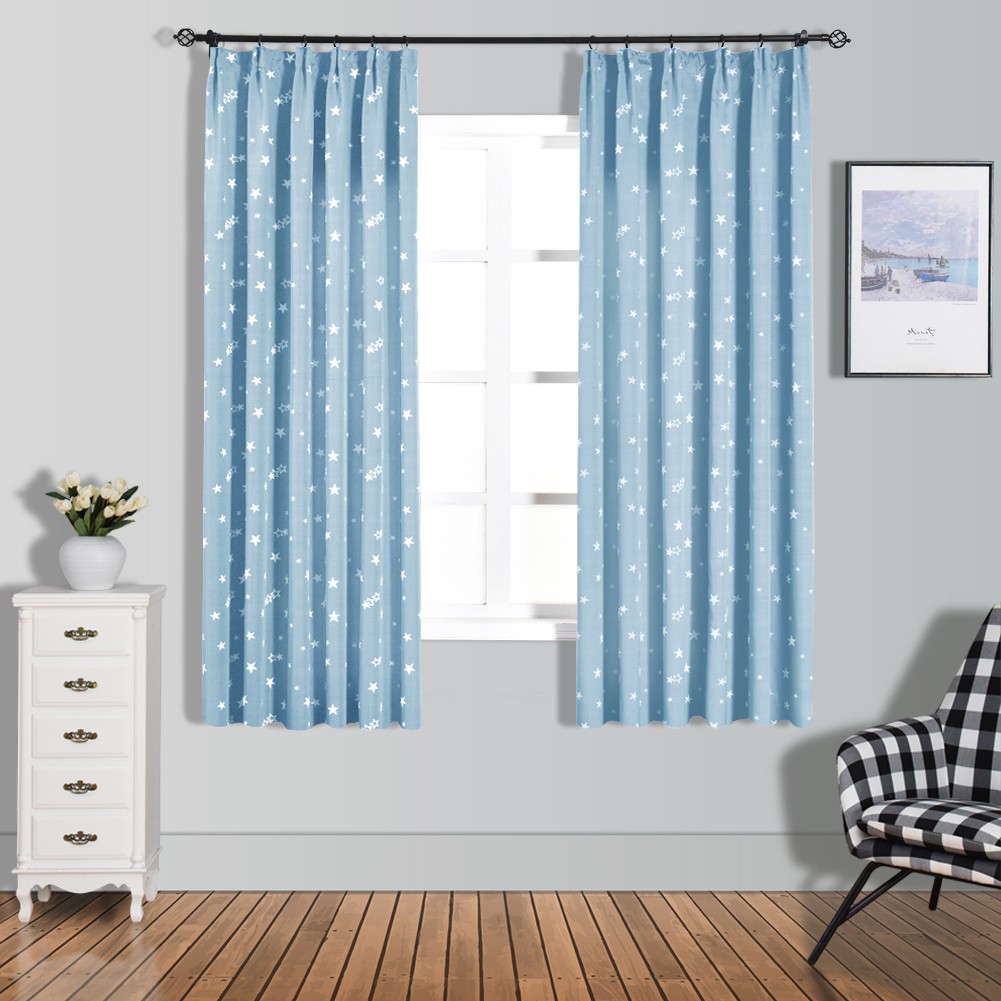 Rèm cửa bằng vải jacquard họa tiết ngôi sao cản sáng 60% dùng để trang trí