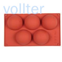 Khuôn Silicone Làm Bánh Hình Bán Nguyệt 5 Ngăn Chống Dính Tiện Dụng Cho Nhà Bếp