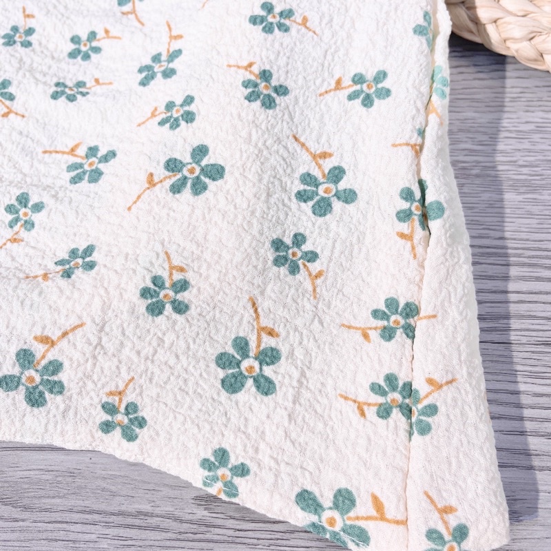 Váy Babydoll bé gái hoạ tiết hoa nhí phối zen