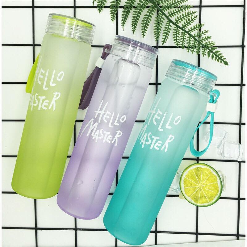 [SALE] Bình Nước Thủy Tinh HELLO MASTER 500ml Có Dây Xách