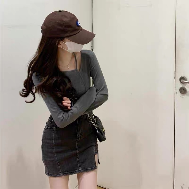 Áo thun dài tay lệch tà đi học đi chơi order 12 ngày