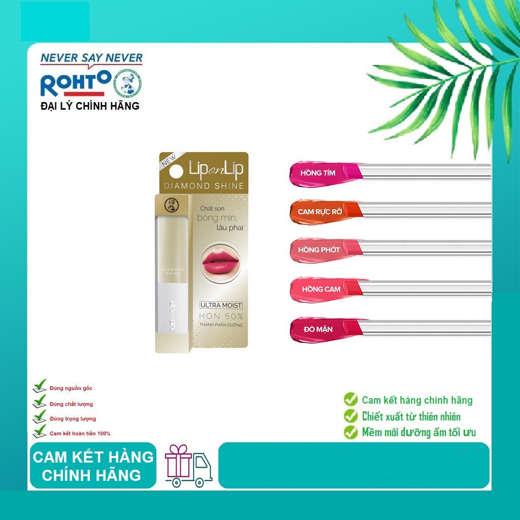 Son Nhũ Trang Điểm Dưỡng Tối Ưu Lip On Lip Diamond Shine 2,2g FREESHIP Hàng Chính Hãng Mềm Môi Dưỡng Ẩm -HT133