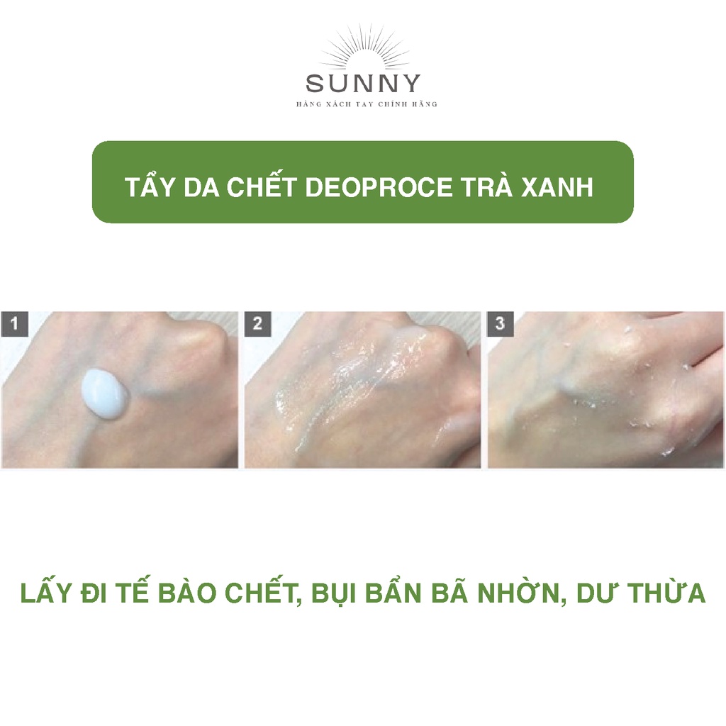 Tẩy da chết trà xanh Deoproce Hàn Quốc 170g dịu nhẹ, không bào mòn da