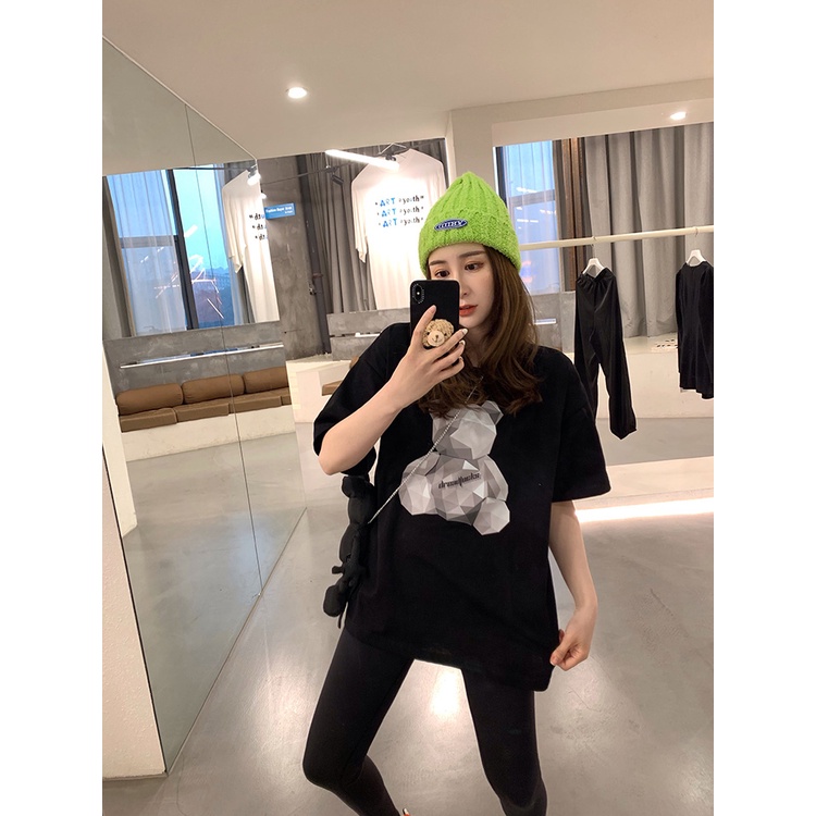 Áo Thun Hè Phối Gấu 5D Lấp Lánh Siêu Hot Bản Hot Chạy Hàng Cotton Mịn Thoải Mái Hoạt Động Hè 2022