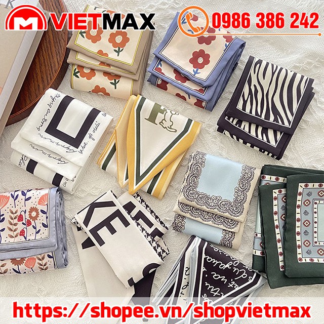 🔥 Dây Buộc Tóc Khăn Lụa Vuông Dài Quấn Túi Quàng Cổ Đa Năng Hàn Quốc Hottrend (Size 100x8 cm)