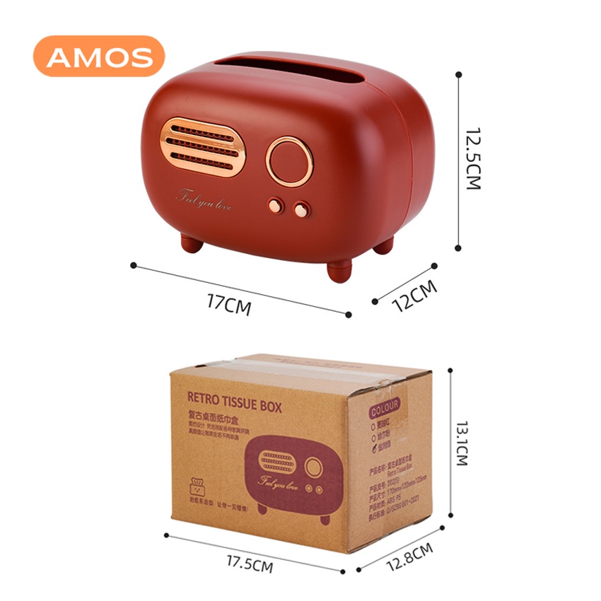 Hộp đựng giấy ăn cao cấp phong cách cổ điện radio