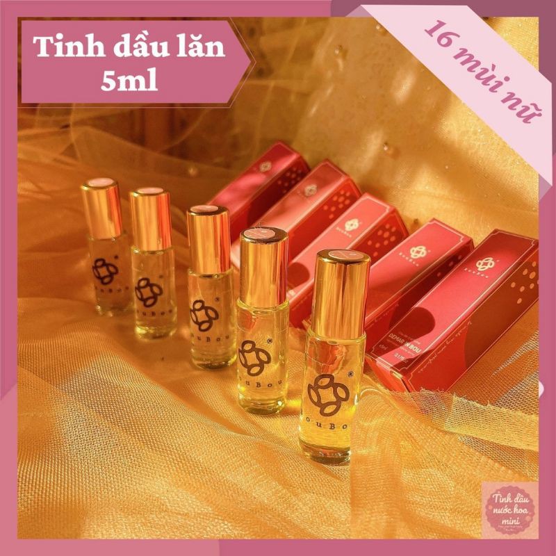 Tinh dầu nước hoa nữ mini thơm lâu, nhẹ nhàng, ngọt ngào, nữ tính, trong trẻo dạng lăn 5ml | boubou nước hoa nữ mini