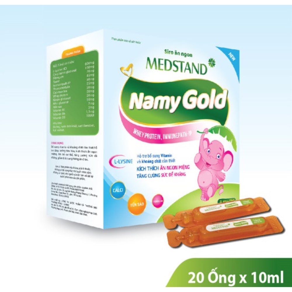 Ống uống kích thích ăn ngon cho bé Siro Namy Gold- Hộp 20 ống