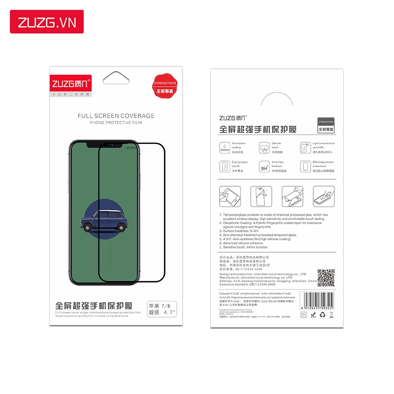 Kính cường lực iPhone full màn chính hãng ZUZG