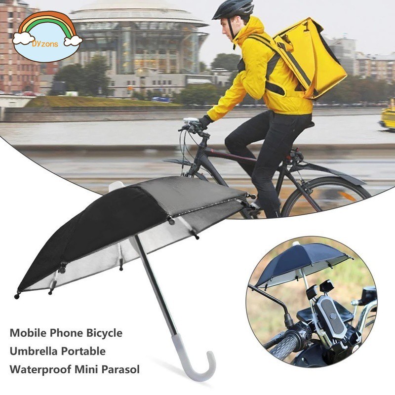 1 Chiếc Ô Dù Đi Xe Máy Điện Thoại Di Động Bằng Nhựa + Vải Polyester