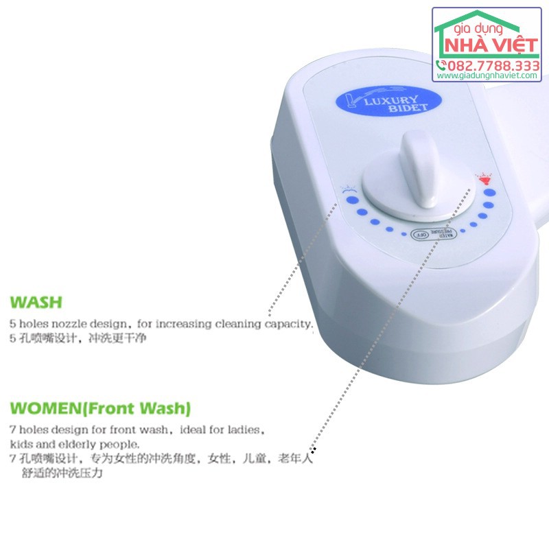 Vòi xịt rửa vệ sinh gắn bồn cầu Bidet Takaio A02 có chức năng rửa cho phụ nữ