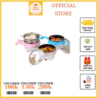 💥HÀNG XỊN💥 Nồi Điện Mini Hai Tầng Đa Năng Tặng Kèm Khay Hấp có thể Chiên, Xào, Nấu ăn, nấu cơm, nấu lẩu mini