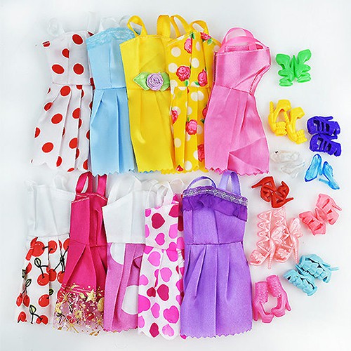 Set 10 Đôi Giày Cao Gót Dễ Thương Cho Búp Bê Barbie