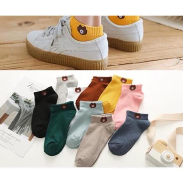COMBO 10 Đôi Tất Gấu Cổ Ngắn (kèm túi gấu)